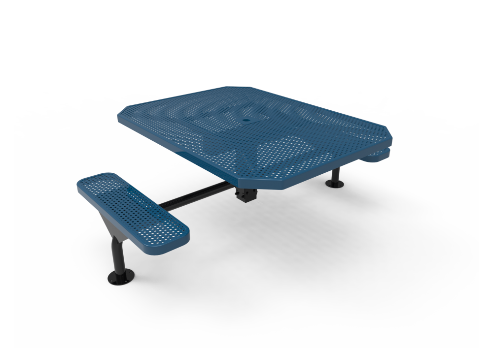 Octagon Single Pedestal Picnic Table with Diamond Pattern