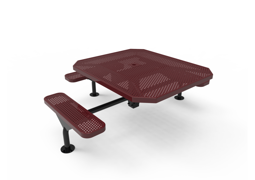 Octagon Single Pedestal Picnic Table with Diamond Pattern