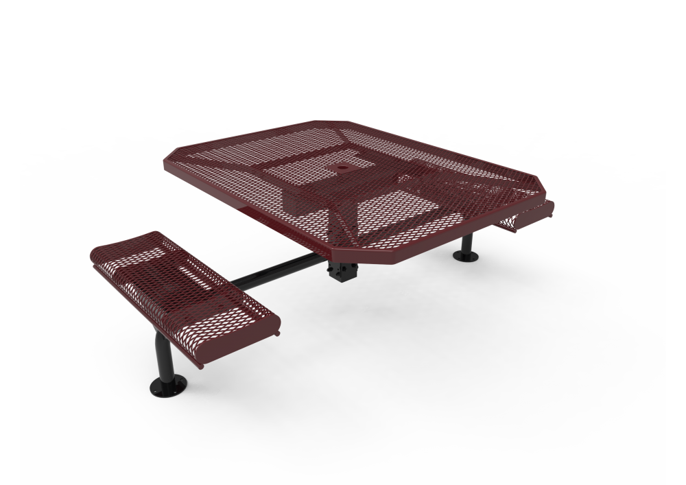 Octagon Rolled Nexus Pedestal Table with Diamond Pattern
