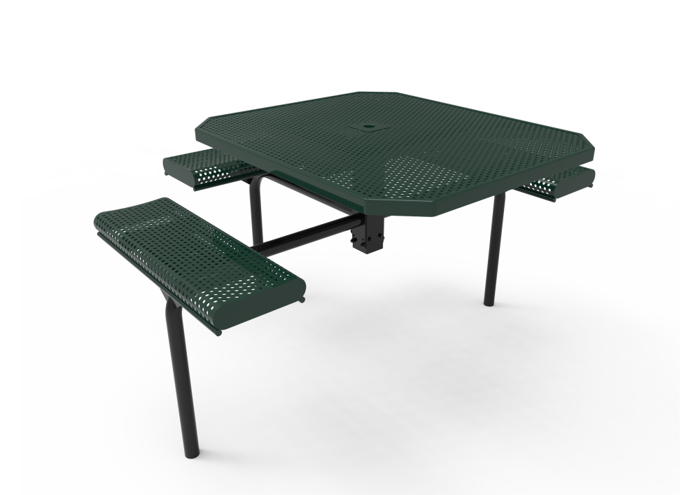 Octagon Rolled Nexus Pedestal Table with Perforated Steel