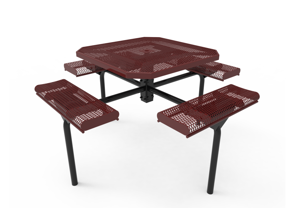 Octagon Rolled Nexus Pedestal Table with Diamond Pattern