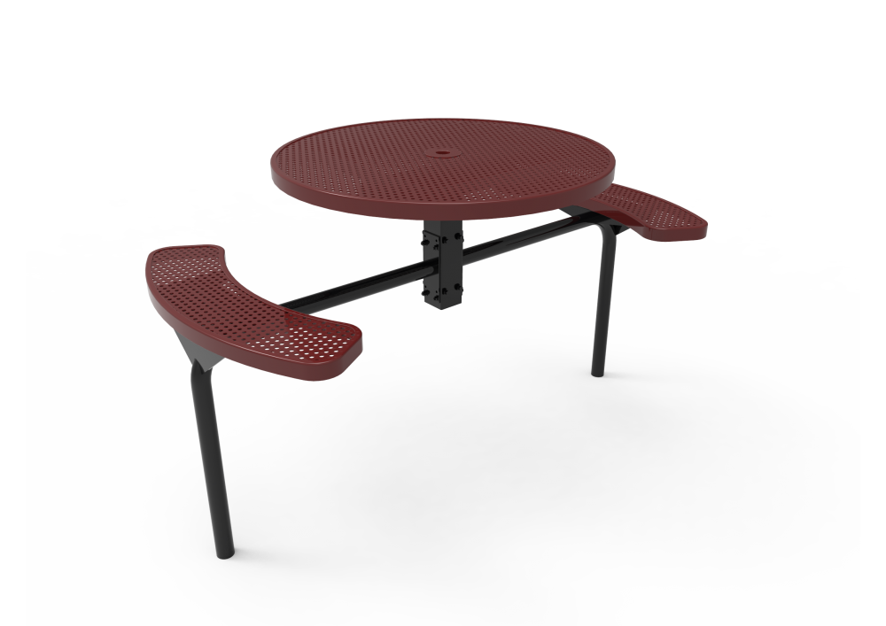 Round Nexus Pedestal Table with Perforated Steel