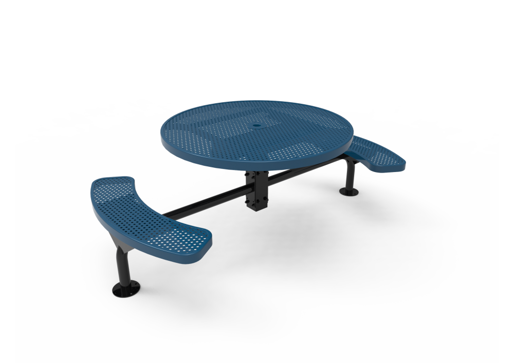 Round Nexus Pedestal Table with Perforated Steel
