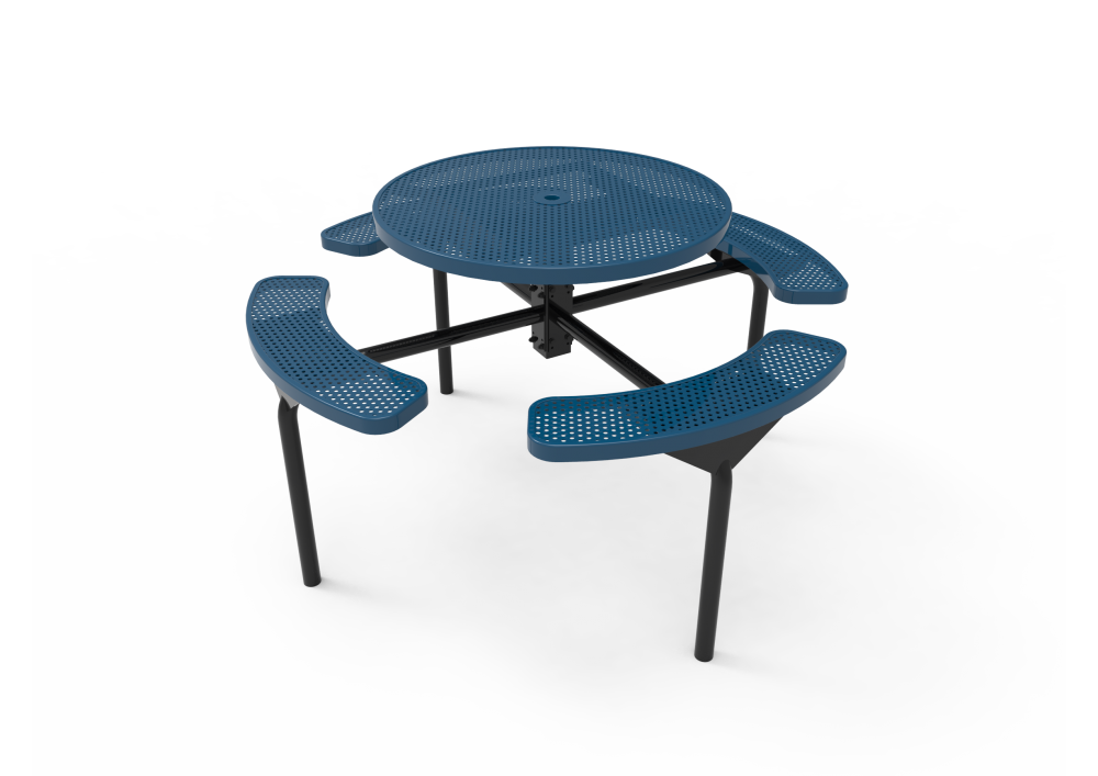 Round Nexus Pedestal Table with Perforated Steel