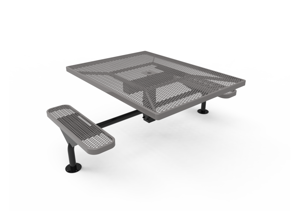 Square Nexus Pedestal Table with Diamond Pattern