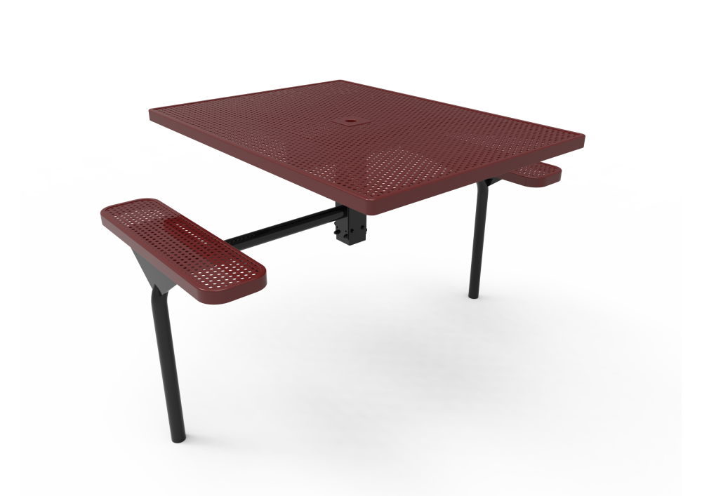 Square Nexus Pedestal Table with Perforated Steel
