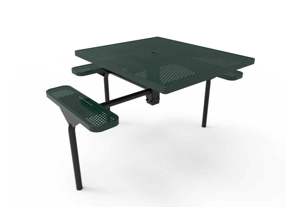 Square Nexus Pedestal Table with Perforated Steel