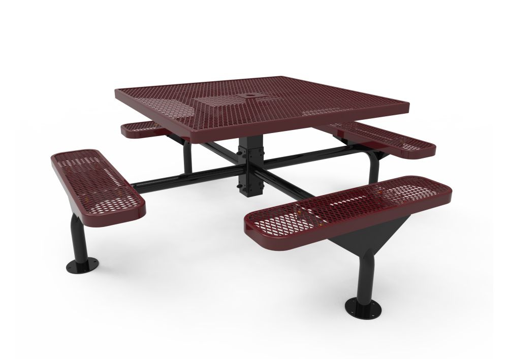 Square Nexus Pedestal Table with Diamond Pattern