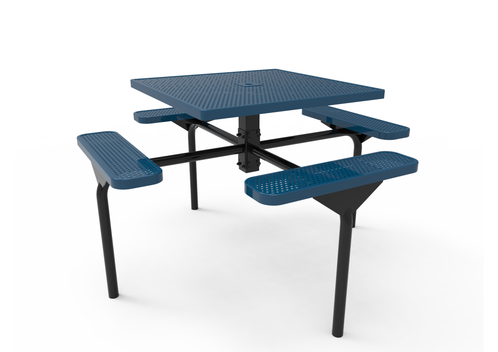 Square Nexus Pedestal Table with Perforated Steel