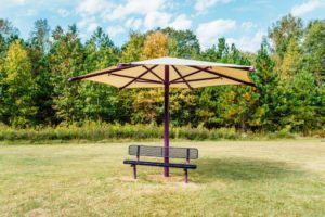 Freestanding Hexagon Single Column Umbrella Shade