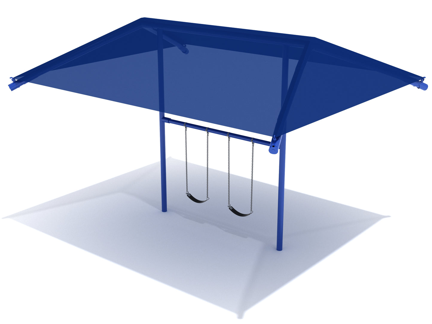 8 Feet High Elite Single Post Swing With Shade - 1 Bay (With Seats And Chains)