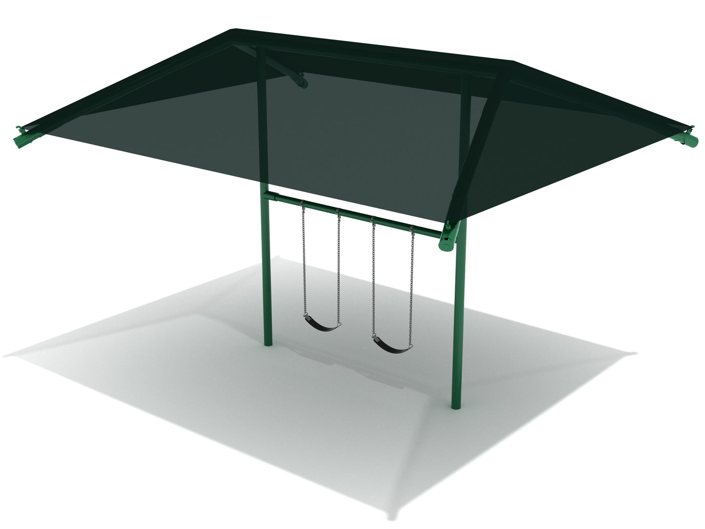 8 Feet High Elite Single Post Swing With Shade - 1 Bay (With Seats And Chains)