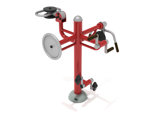 Accessible Quadruple Gym Station With Resistance