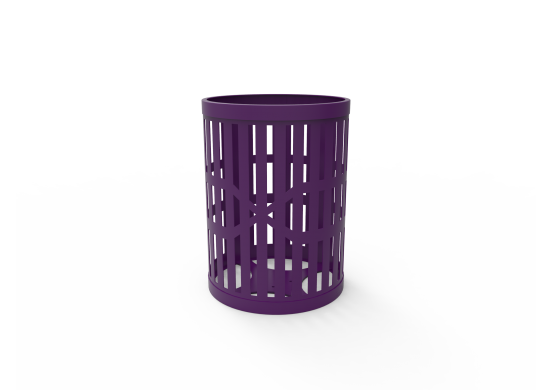 32 Gallon Trash Receptacle with Slatted Steel