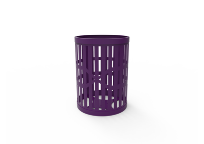 32 Gallon Trash Receptacle with Slatted Steel