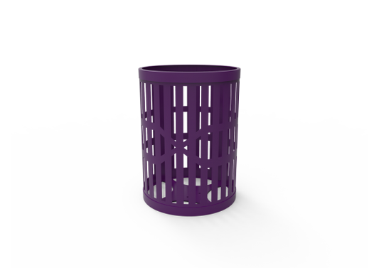 32 Gallon Trash Receptacle with Slatted Steel