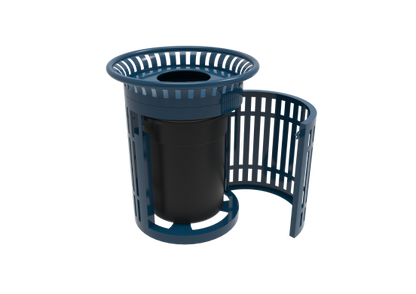 32 Gallon Skyline Side Opening Trash Receptacle with Flared Top and Liner