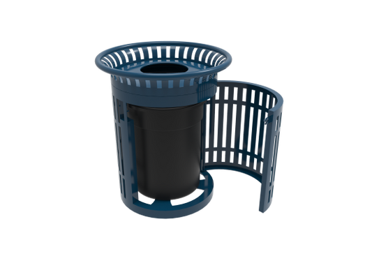 32 Gallon Skyline Side Opening Trash Receptacle with Flared Top and Liner