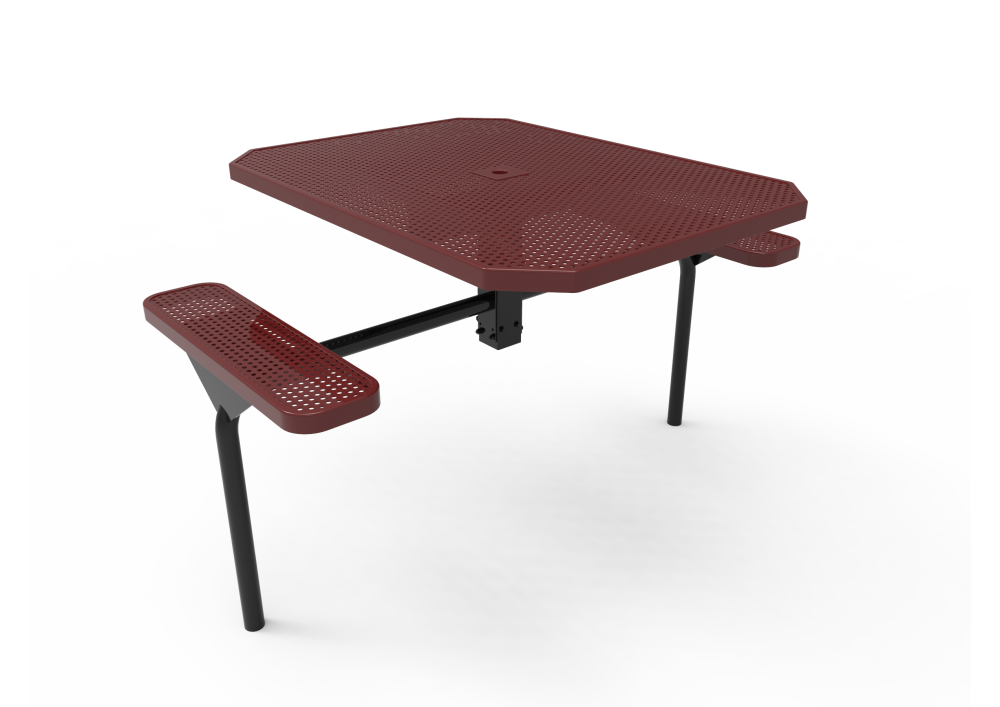 Octagon Single Pedestal Picnic Table with Diamond Pattern