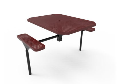 Octagon Single Pedestal Picnic Table with Diamond Pattern