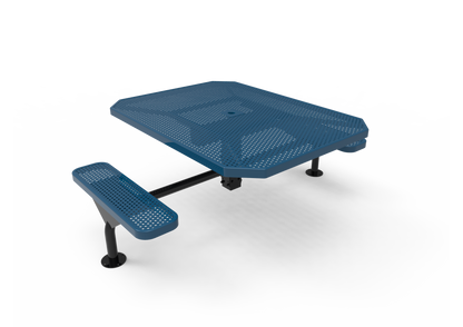 Octagon Single Pedestal Picnic Table with Diamond Pattern