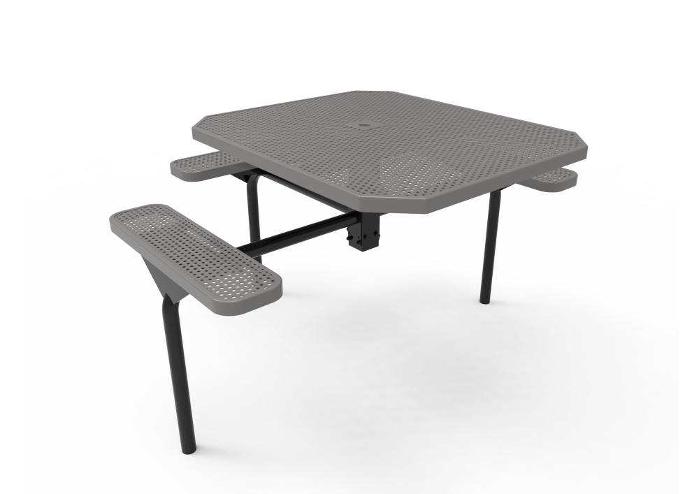 Octagon Single Pedestal Picnic Table with Diamond Pattern