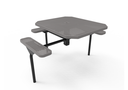 Octagon Single Pedestal Picnic Table with Diamond Pattern