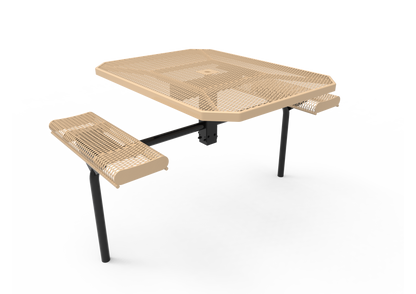 Octagon Rolled Nexus Pedestal Table with Diamond Pattern