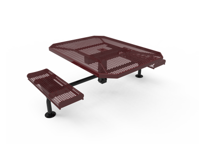 Octagon Rolled Nexus Pedestal Table with Diamond Pattern