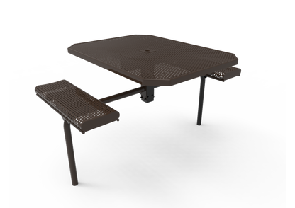 Octagon Rolled Nexus Pedestal Table with Perforated Steel