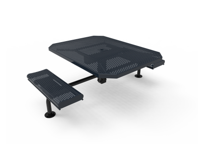 Octagon Rolled Nexus Pedestal Table with Perforated Steel