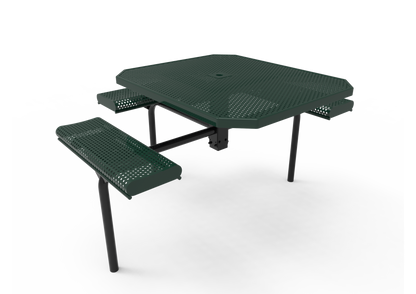 Octagon Rolled Nexus Pedestal Table with Perforated Steel