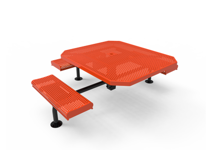 Octagon Rolled Nexus Pedestal Table with Perforated Steel