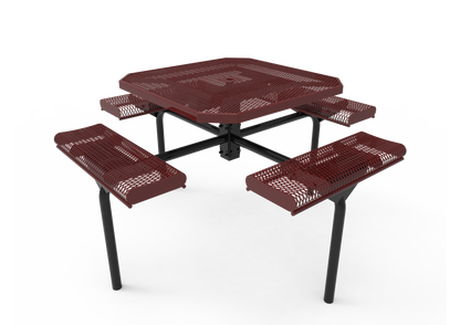Octagon Rolled Nexus Pedestal Table with Diamond Pattern