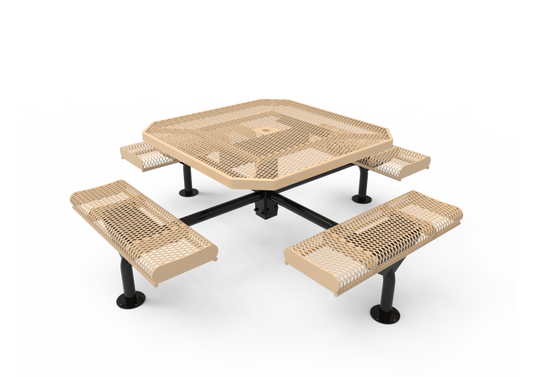 Octagon Rolled Nexus Pedestal Table with Diamond Pattern