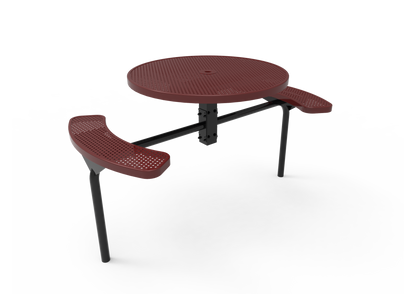 Round Nexus Pedestal Table with Perforated Steel