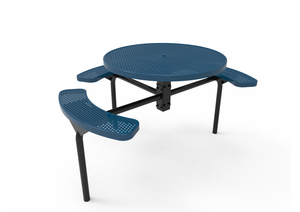 Round Nexus Pedestal Table with Perforated Steel
