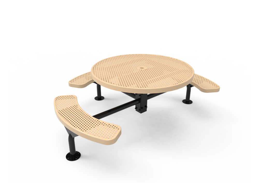 Round Nexus Pedestal Table with Perforated Steel