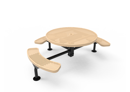 Round Nexus Pedestal Table with Perforated Steel