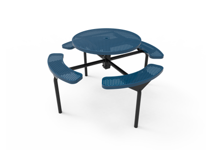 Round Nexus Pedestal Table with Perforated Steel