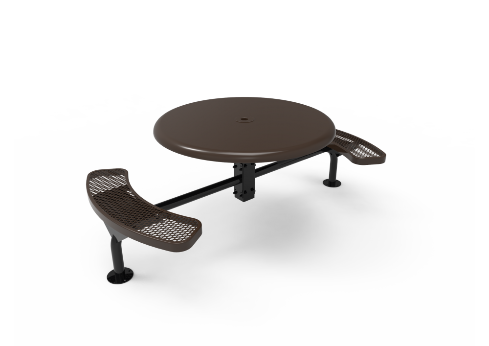 Solid Top Round Nexus Pedestal Table with Diamond Pattern