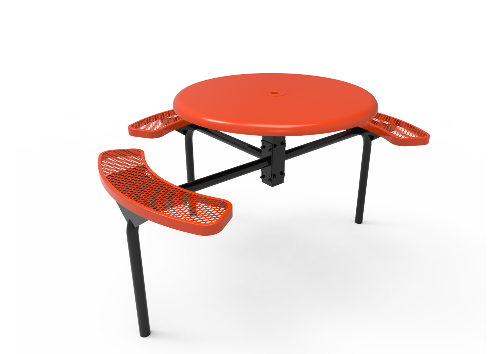 Solid Top Round Nexus Pedestal Table with Diamond Pattern