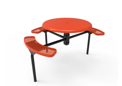 Solid Top Round Nexus Pedestal Table with Diamond Pattern