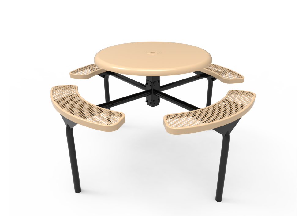 Solid Top Round Nexus Pedestal Table with Diamond Pattern