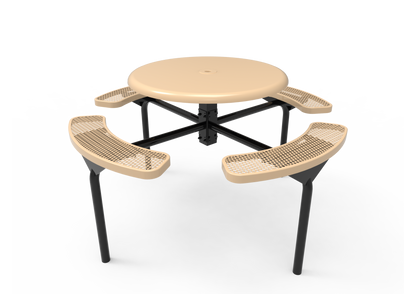 Solid Top Round Nexus Pedestal Table with Diamond Pattern