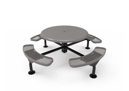 Solid Top Round Nexus Pedestal Table with Diamond Pattern