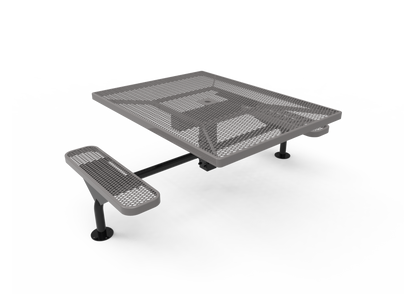 Square Nexus Pedestal Table with Diamond Pattern