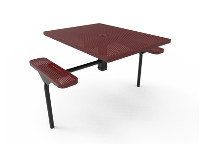 Square Nexus Pedestal Table with Perforated Steel