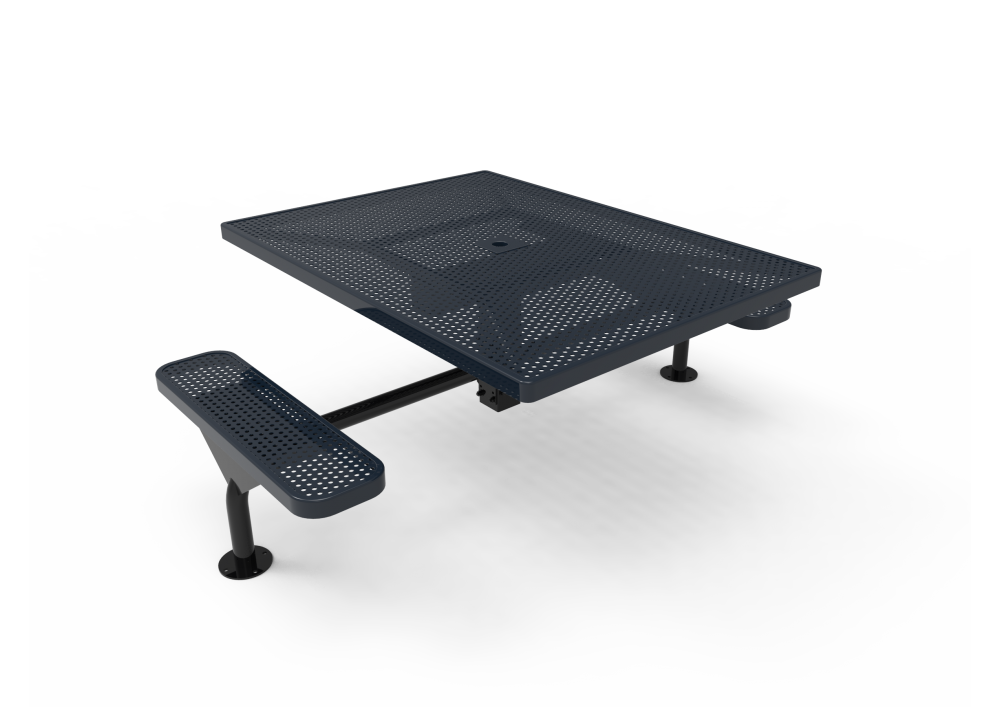 Square Nexus Pedestal Table with Perforated Steel