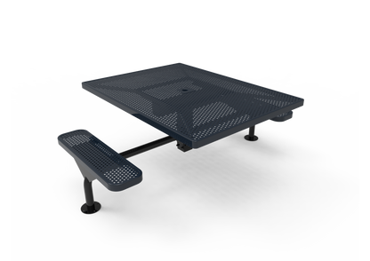 Square Nexus Pedestal Table with Perforated Steel
